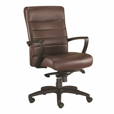 HOMEROOTS Brown Leather Chair 25.8 x 28.9 x 38.8 in. 372379